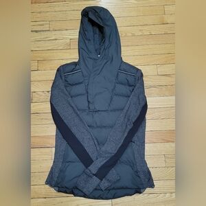 lululemon athletica Gray and Black Hooded Puffer Jacket